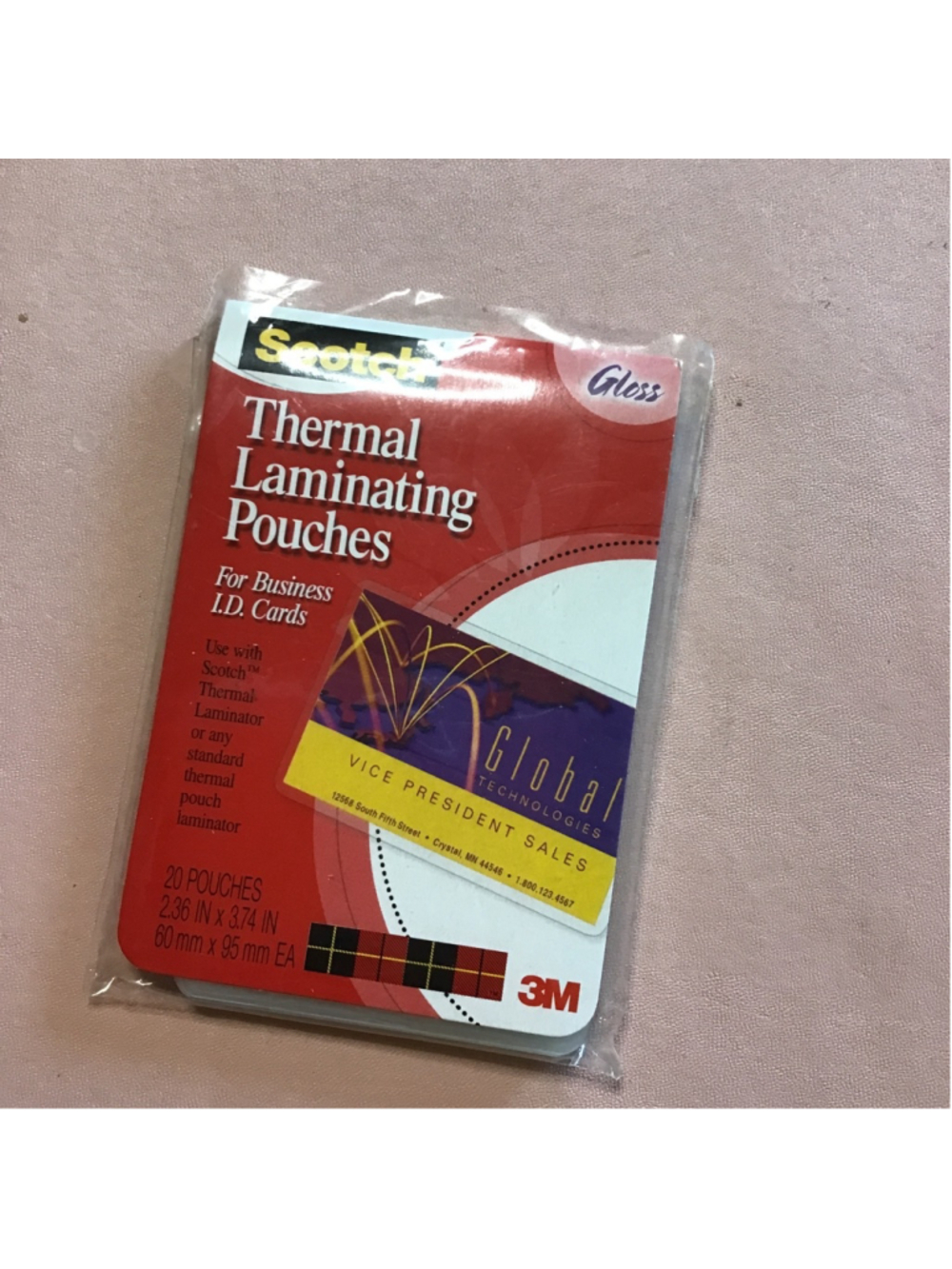 Scotch Thermal Laminating Pouches for Business ID Cards Clear NEW 19 Pouches